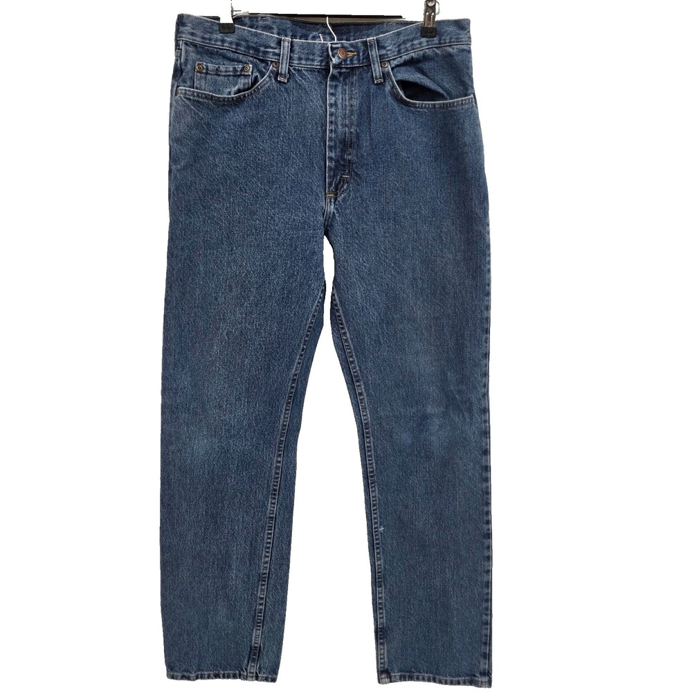Wrangler Mens 35x34 Regular Fit Blue Denim Straight Leg Classic‎ Work Jeans